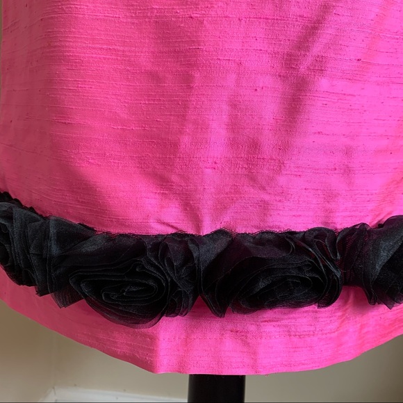 Snappy Turtle Silk Floral Appliqué Trim Pencil Skirt Pink Sz 8 - Picture 4 of 9